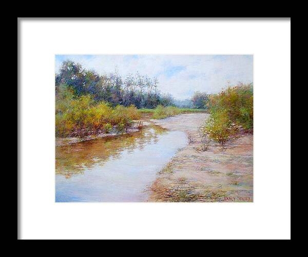 Rivers Framed Print featuring the painting Landscape #1 by Nancy Stutes