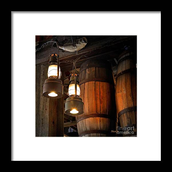 Rustic Cabin Framed Print featuring the photograph Lantern Glow by Nava Thompson