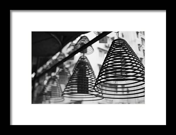 Photography Framed Print featuring the photograph Large Incense Coils Hanging In Pak Sing #1 by Panoramic Images