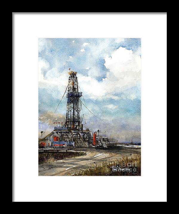 Latshaw Drilling Framed Print featuring the painting Latshaw Rig #8 #1 by Tim Oliver