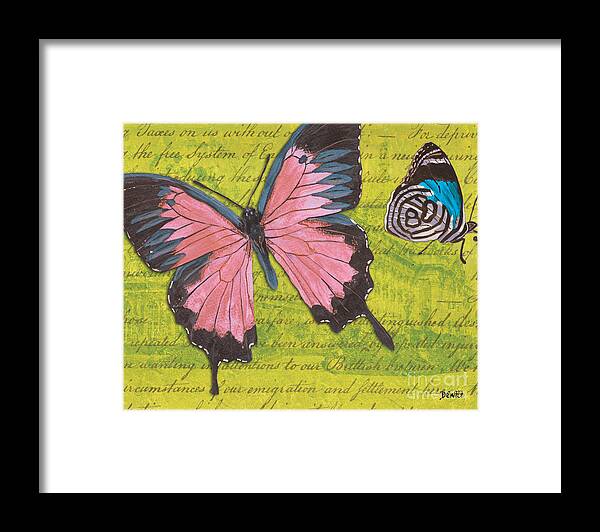 Butterfly Framed Print featuring the mixed media Le Papillon 2 #1 by Debbie DeWitt