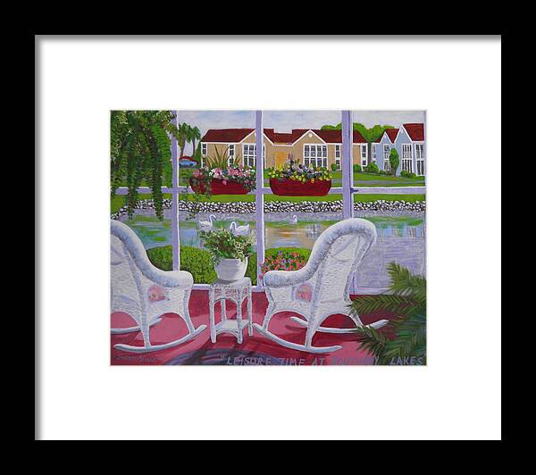 Leisure Framed Print featuring the painting Leisure Time at Southbay Lakes #1 by Sharon Casavant
