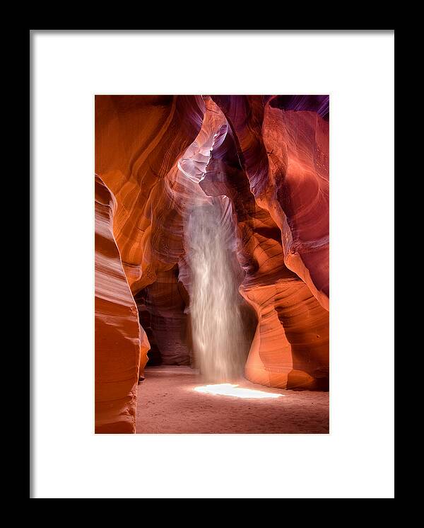 Antelope Canyon Framed Print featuring the photograph Light and Sand #1 by Ryan Heffron