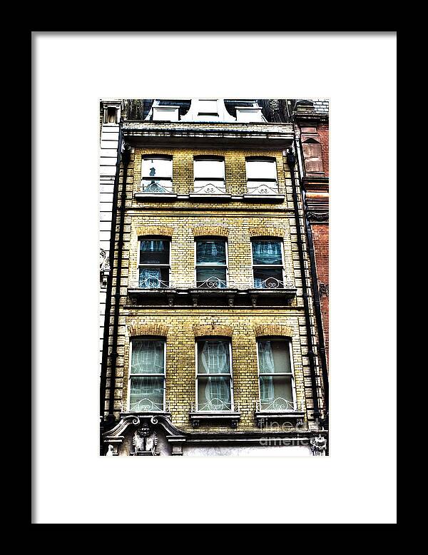 Brick Framed Print featuring the photograph London's Windows and Architecture #1 by Mary Jane Armstrong