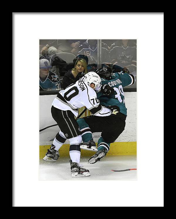 Playoffs Framed Print featuring the photograph Los Angeles Kings V San Jose Sharks - #1 by Thearon W. Henderson