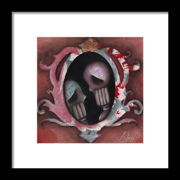 Day Of The Dead Framed Print featuring the painting Lovers by Abril Andrade
