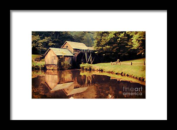 Antique Framed Print featuring the photograph Mabrys Mill #1 by Darren Fisher