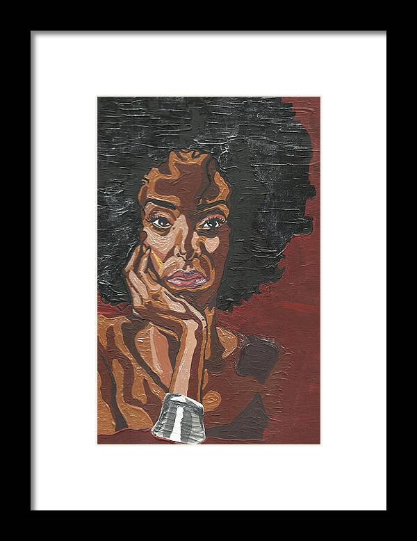 Model Framed Print featuring the painting Mahogany #1 by Rachel Natalie Rawlins