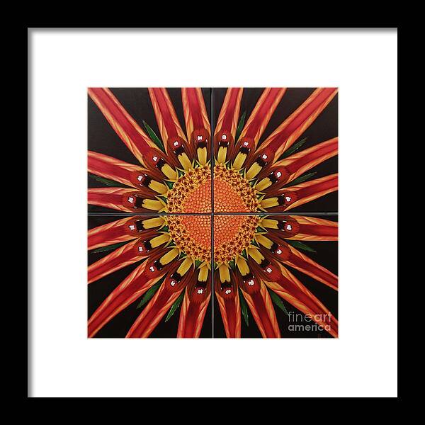 Flower Framed Print featuring the painting Mandala #1 by Paula Ludovino