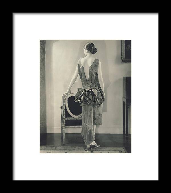 Designer Framed Print featuring the photograph Marion Morehouse Wearing A Louiseboulanger Dress #1 by Edward Steichen
