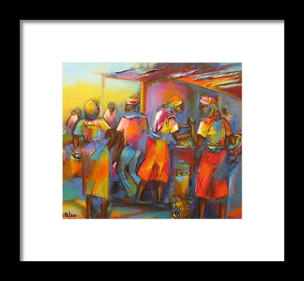 Market Framed Print featuring the painting Market Day #1 by Cynthia McLean