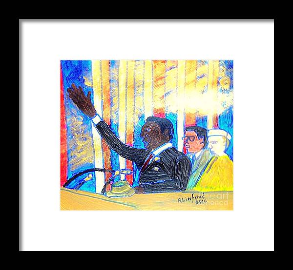 Martin Luther King Jr Framed Print featuring the painting Martin Luther King Jr I Have A Dream Speech 1 by Richard W Linford