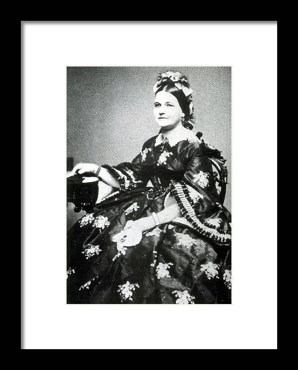 Government Framed Print featuring the photograph Mary Todd Lincoln, First Lady #1 by Science Source