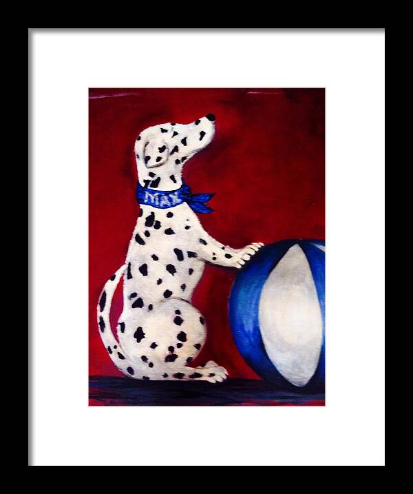 Dog Framed Print featuring the painting Max by Liz Lafalce