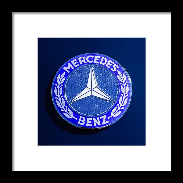 Mercedes-benz 190sl Emblem Framed Print featuring the photograph Mercedes-Benz 190SL Emblem #1 by Jill Reger