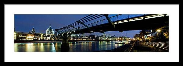 Photography Framed Print featuring the photograph Millennium Bridge And St. Pauls #1 by Panoramic Images