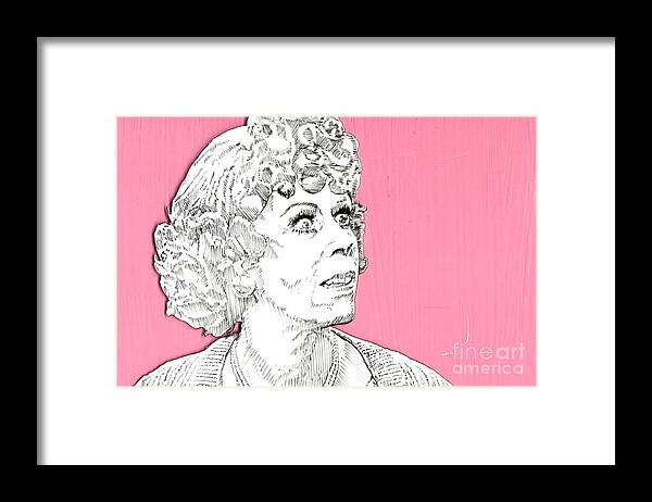 Carol Framed Print featuring the mixed media Momma On Pink #1 by Jason Tricktop Matthews