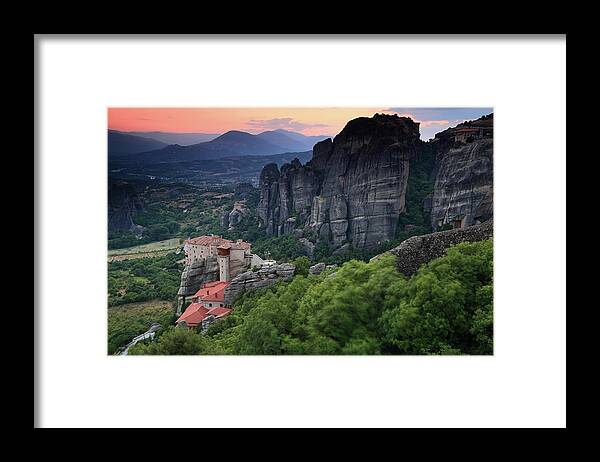 Tranquility Framed Print featuring the photograph Monasteries Of Meteora #1 by Iñigo Escalante