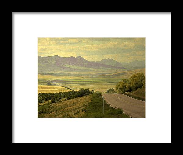 Montana Highway 434 Framed Print featuring the photograph Montana Highway -1 by Kae Cheatham