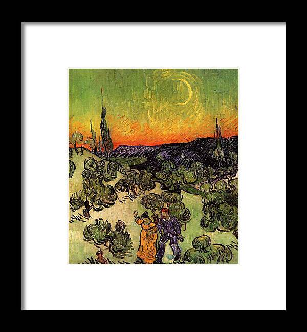 Vincent Van Gogh Framed Print featuring the painting Moonlit Landscape #1 by Vincent Van Gogh