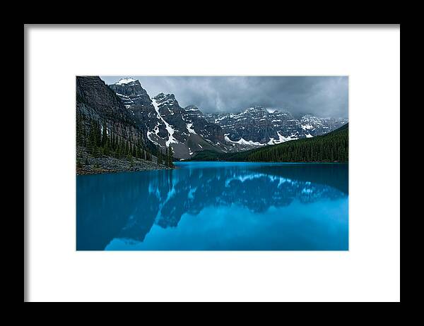 Mountains Framed Print featuring the photograph Morning Moraine #1 by Darren Bradley