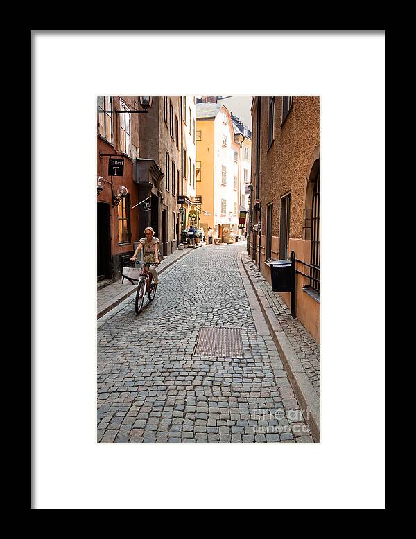 Europe Framed Print featuring the photograph Narrow Stockholm Street Sweden #2 by Thomas Marchessault