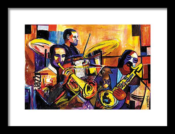 Everett Spruill Framed Print featuring the painting New Orleans Trio by Everett Spruill