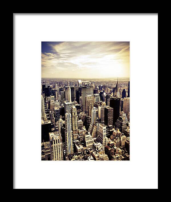 New York City Framed Print featuring the photograph New York City Skyscrapers #1 by Vivienne Gucwa