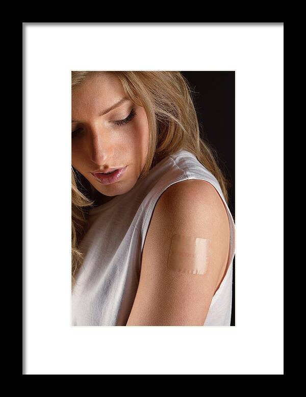 Nicotine Skin Patch Framed Print featuring the photograph Nicotine Skin Patch #1 by Saturn Stills/science Photo Library