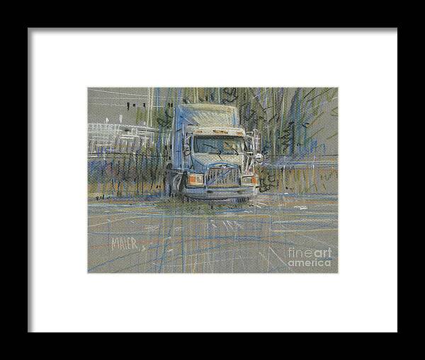 Cab Framed Print featuring the painting No Trailer by Donald Maier