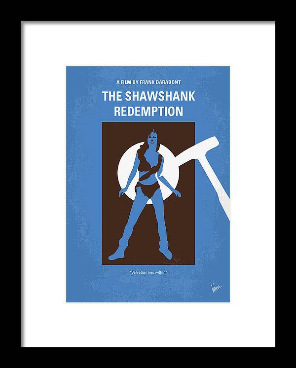 Shawshank Framed Print featuring the digital art No246 My THE SHAWSHANK REDEMPTION minimal movie poster by Chungkong Art