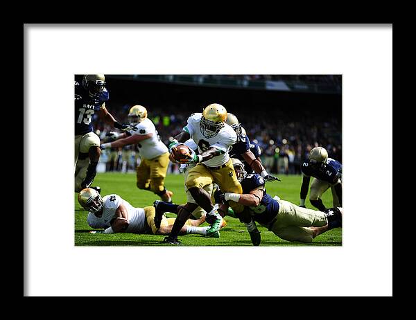 Football Framed Print featuring the photograph Notre Dame versus Navy #1 by Mountain Dreams