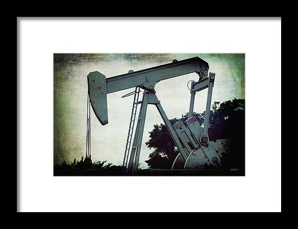 Oil Framed Print featuring the digital art Oil Pump Jack #2 by Ann Powell