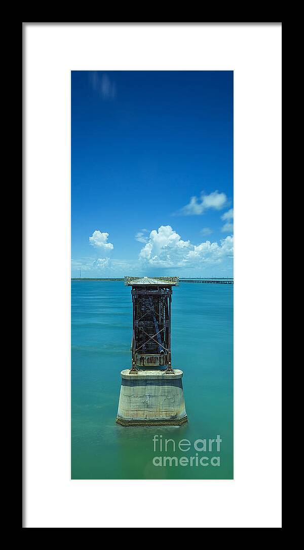 Florida Keys Framed Print featuring the photograph Old Bahia Honda Bridge Florida Keys #1 by Hans- Juergen Leschmann