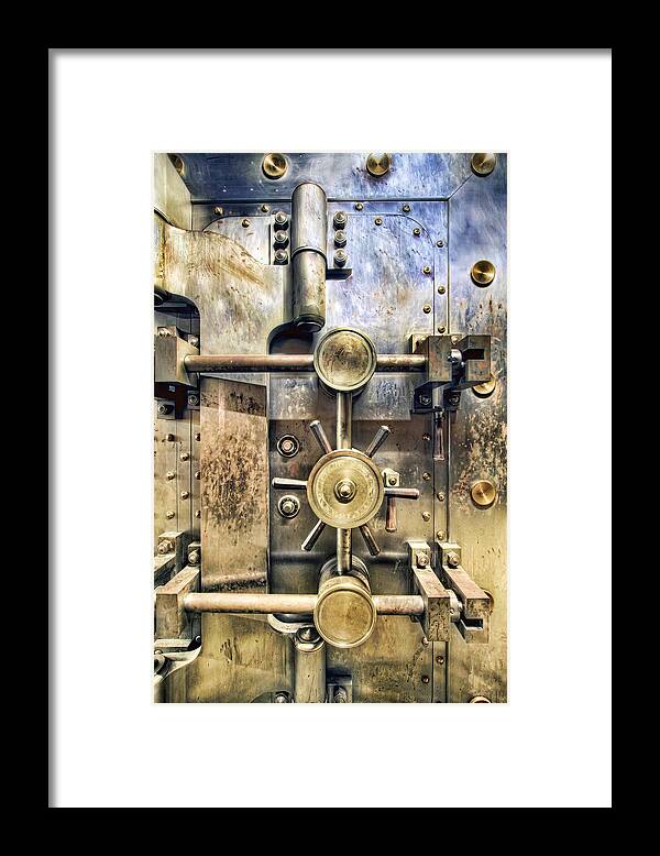 Old Framed Print featuring the photograph Old Bank Vault in Historic Building #1 by David Gn
