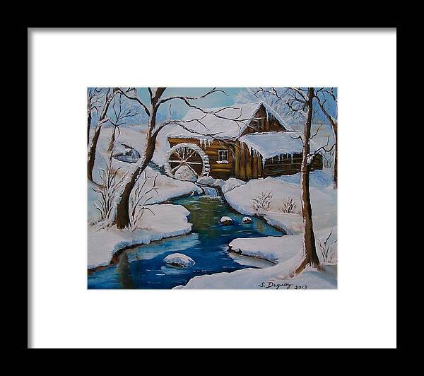 River Framed Print featuring the painting Old Grist Mill #2 by Sharon Duguay
