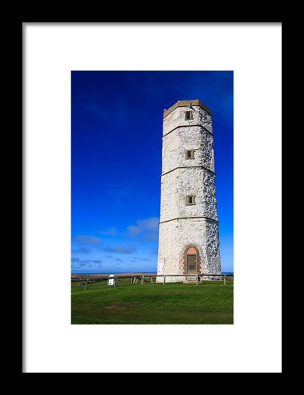 Architecture Framed Print featuring the photograph Old Lighthouse Flamborough #1 by Sue Leonard