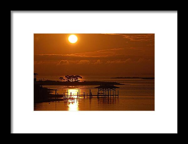 Palm Framed Print featuring the digital art On top of Tacky Jacks sunrise #1 by Michael Thomas