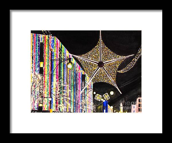 Oxford Street Framed Print featuring the painting Oxford Street London 2011 #1 by Carol Flagg