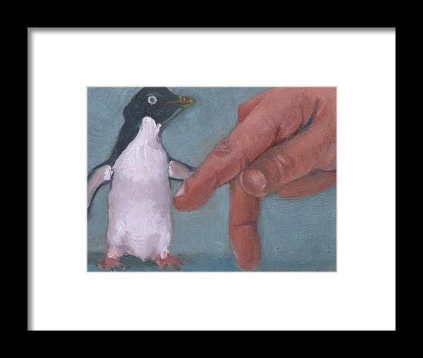 Asl Alphabet Framed Print featuring the painting P is for Penguin #1 by Jessmyne Stephenson