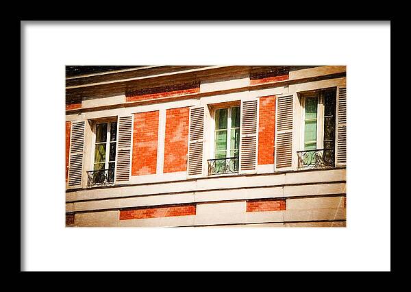 Paris Framed Print featuring the photograph Paris Windows #1 by Bill Howard