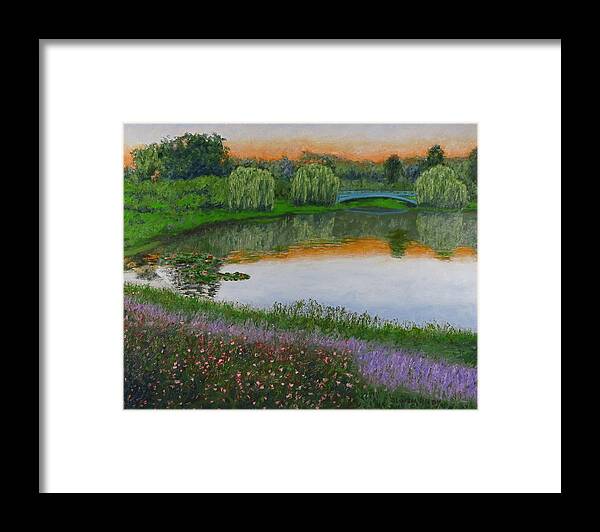 Pond Framed Print featuring the painting Peaceful Pond by J Loren Reedy