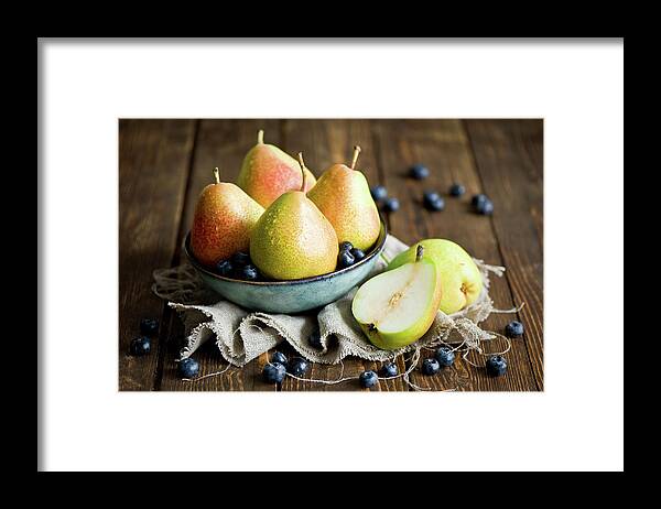 Juicy Framed Print featuring the photograph Pears #1 by Verdina Anna