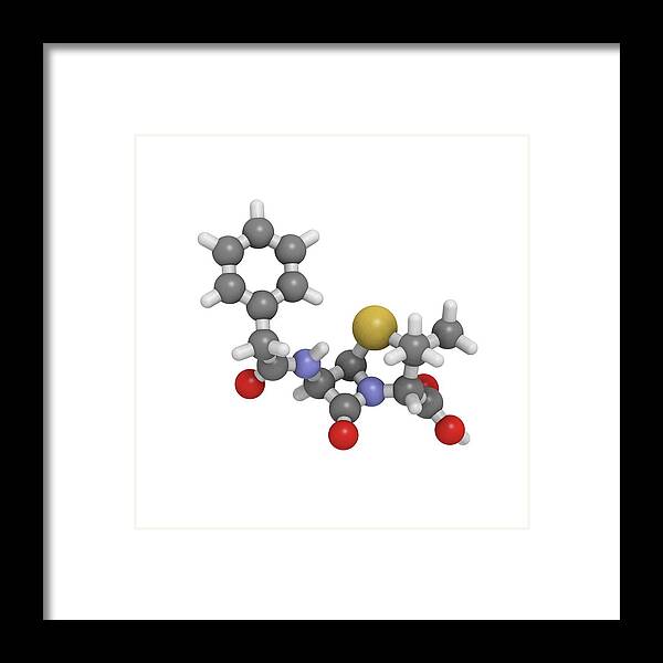 Artwork Framed Print featuring the photograph Penicillin G Molecule #1 by Molekuul/science Photo Library