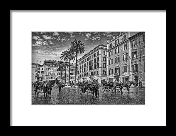 Rome Framed Print featuring the photograph Piazza di Spagna B/W by Hanny Heim