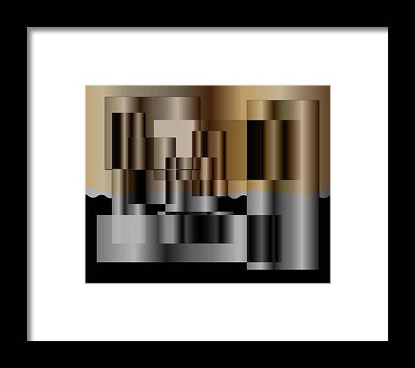 Digital Framed Print featuring the digital art Pipes by Iris Gelbart