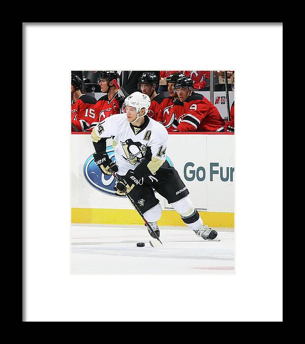 People Framed Print featuring the photograph Pittsburgh Penguins V New Jersey Devils #1 by Andy Marlin
