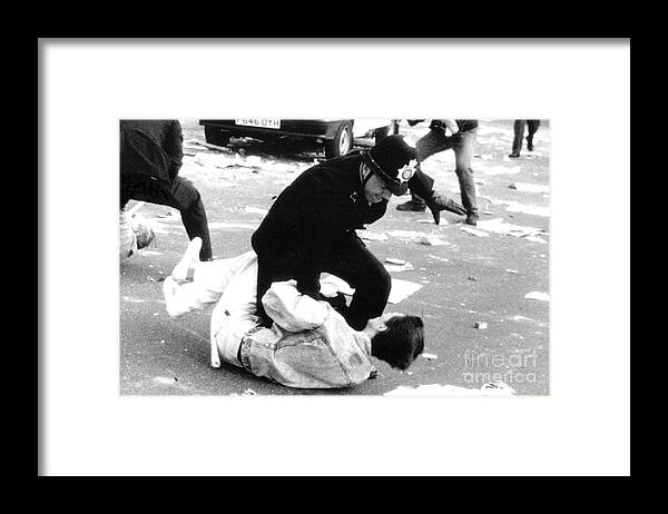 Poll Framed Print featuring the photograph Poll Tax Riots London #1 by David Fowler