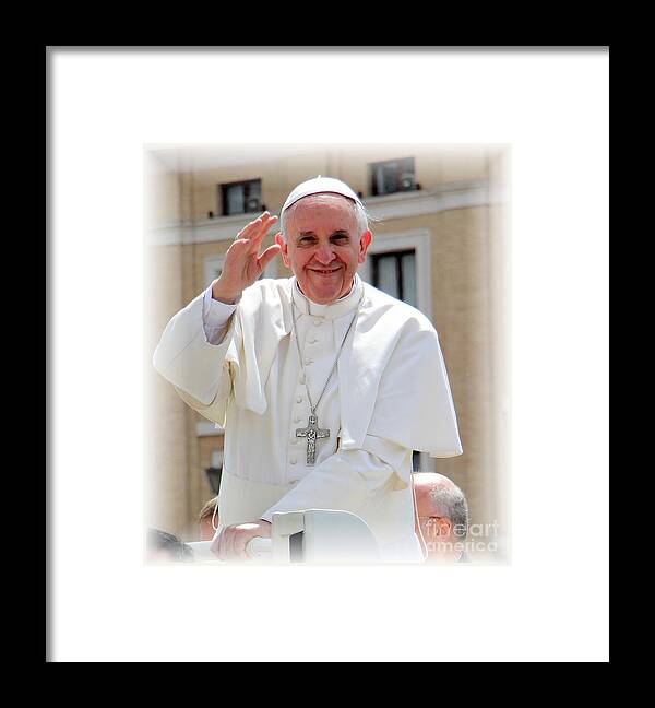 Pope Framed Print featuring the photograph Pope Francis #1 by Diane Lesser
