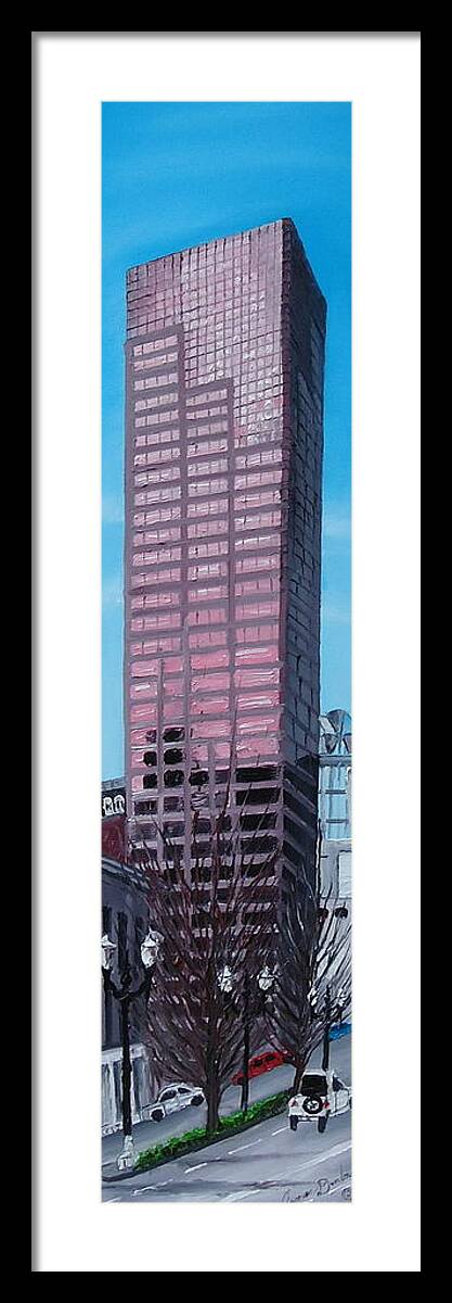 Portland City Lights Framed Print featuring the painting Portland Oregon US Bank Corp Tower #1 by James Dunbar